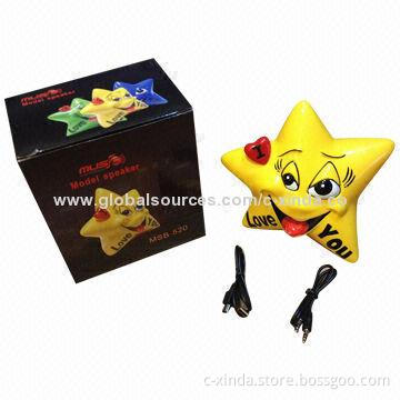 Portable Star Speaker, Supports TF Card, USB, FM, Line-in and Line-out